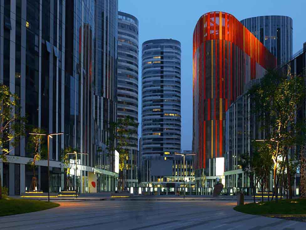 Urban landscape of a business center