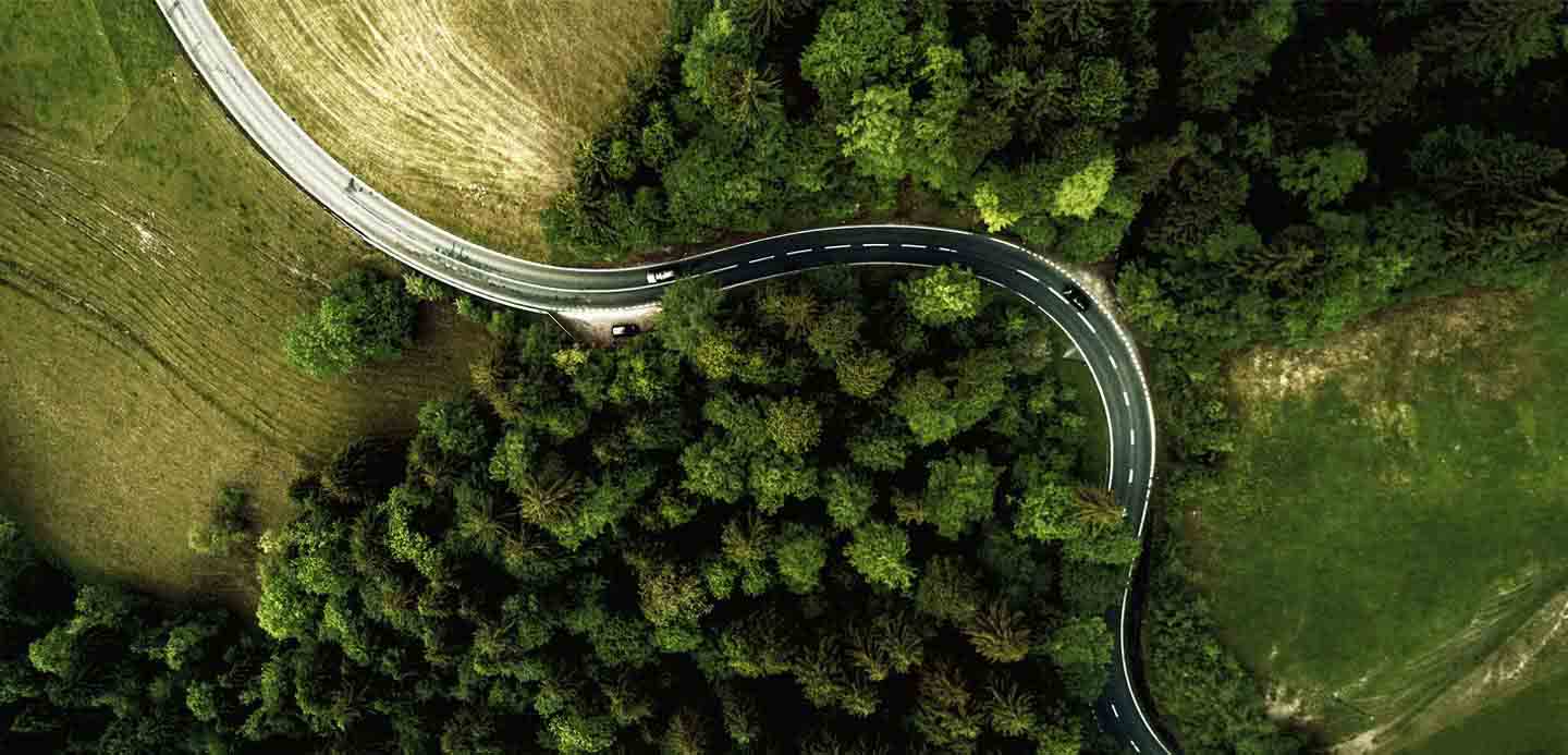 Aerial view of a remote highway in India Aerial view of a remote highway in India