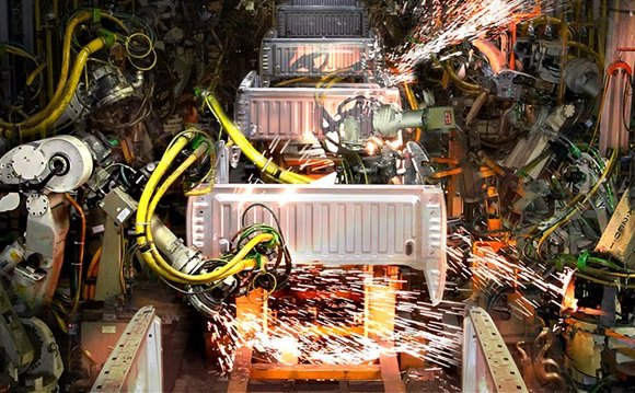 Factory Robots manufacturing automotive part Factory Robots manufacturing automotive part